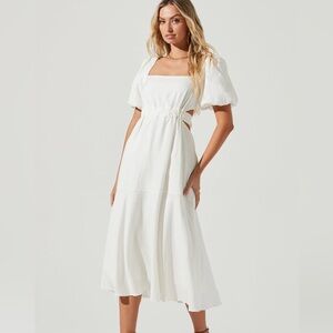 Astr White Midi Dress